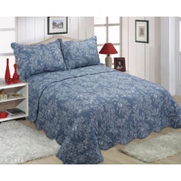 Katie Quilted Bedspread Dark Blue