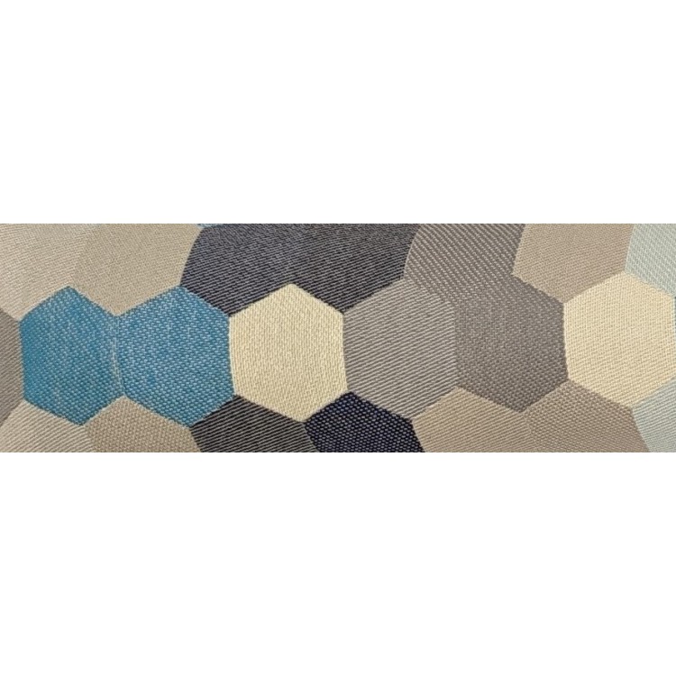 Draft Excluder Door Cushion Blue Hexagon
