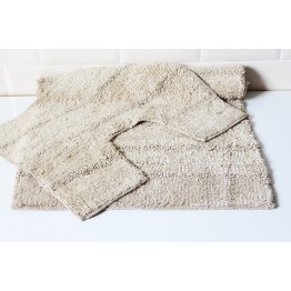 Tufted Cotton Latte 2 Piece Bath Mat & Pedestal Set 