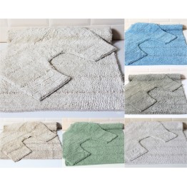 Tufted Cotton 2 Piece Bath Mat & Pedestal Set