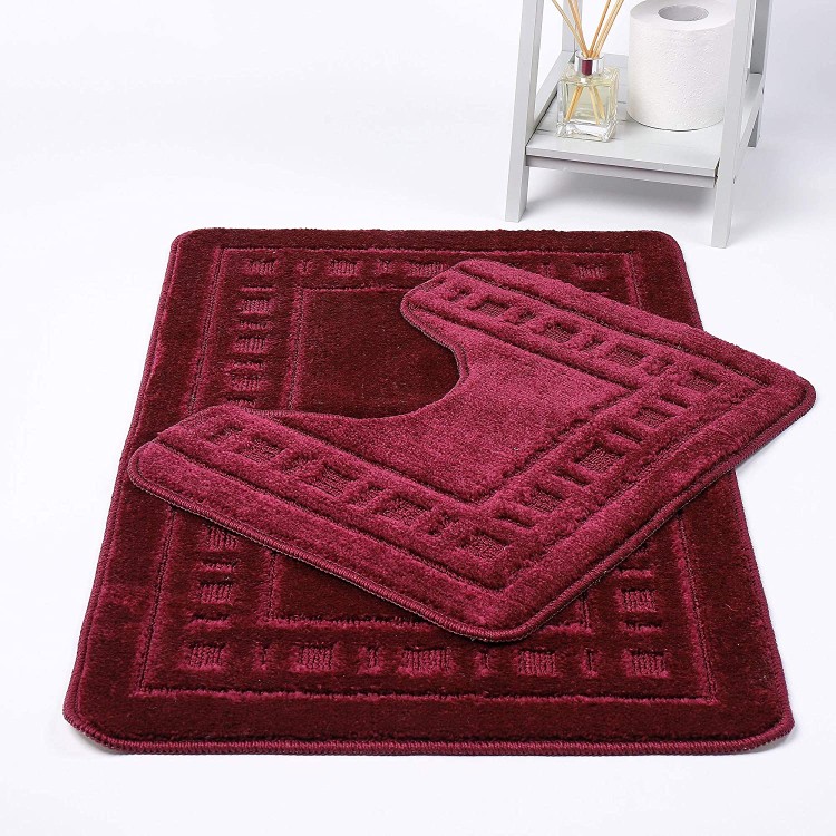 Diem 2 Piece Mat & Pedestal Set Burgundy