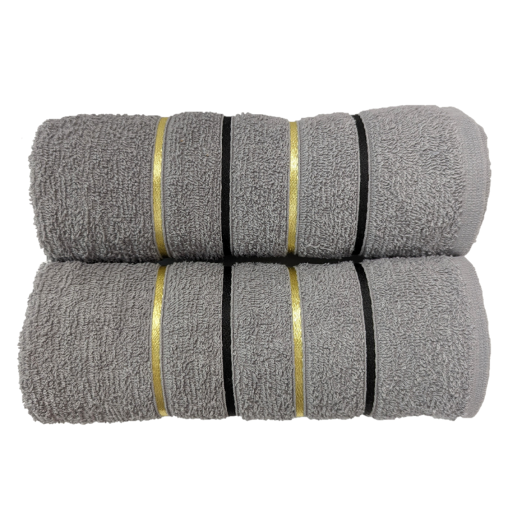 Stripe Towel Bath Towel Silver Grey
