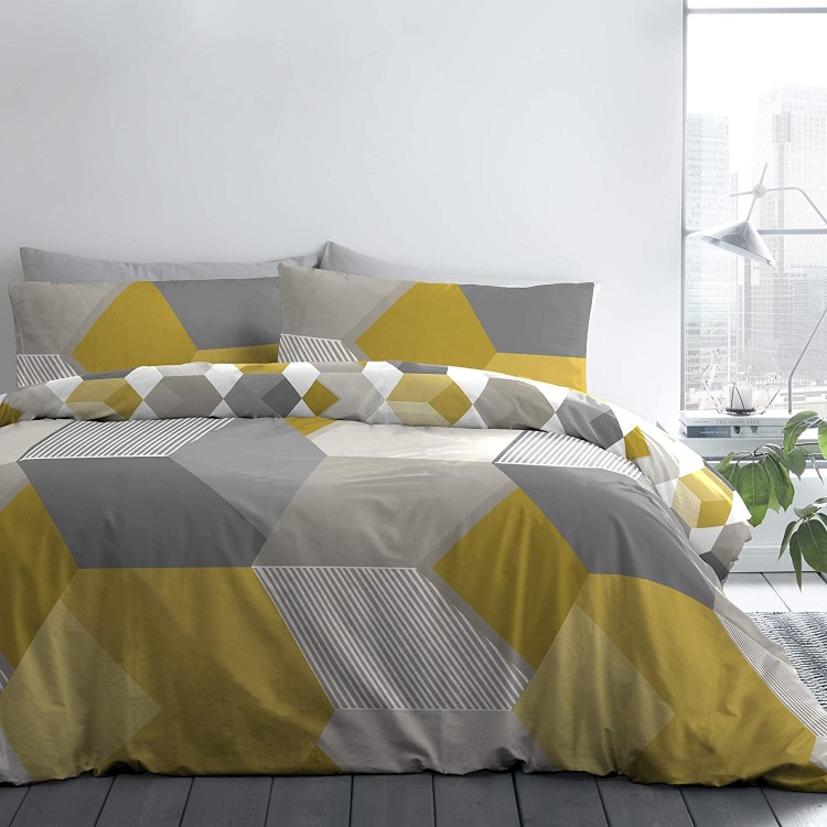 Hexagon Ochre Superking Bed
