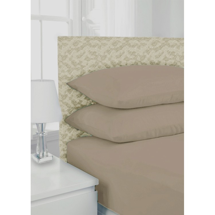 Restmor Percale Range Fitted Sheet Single Coffee