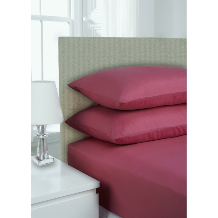 Restmor Percale Range Fitted Sheet Double Berry