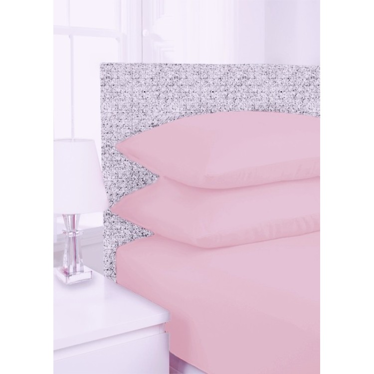 Restmor Percale Range Fitted Sheet Double Pink