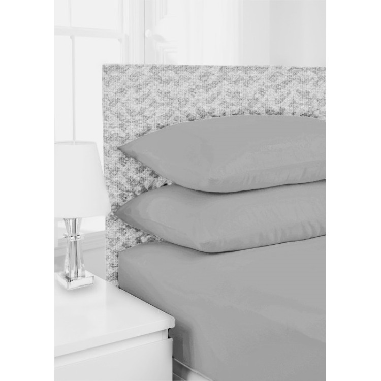Restmor Percale Range Fitted Sheet Single Silver