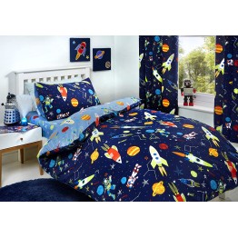 Supersonic Glow in The Dark Single Bed Cover Set