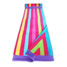 Beach Towel - Multistripe Pink