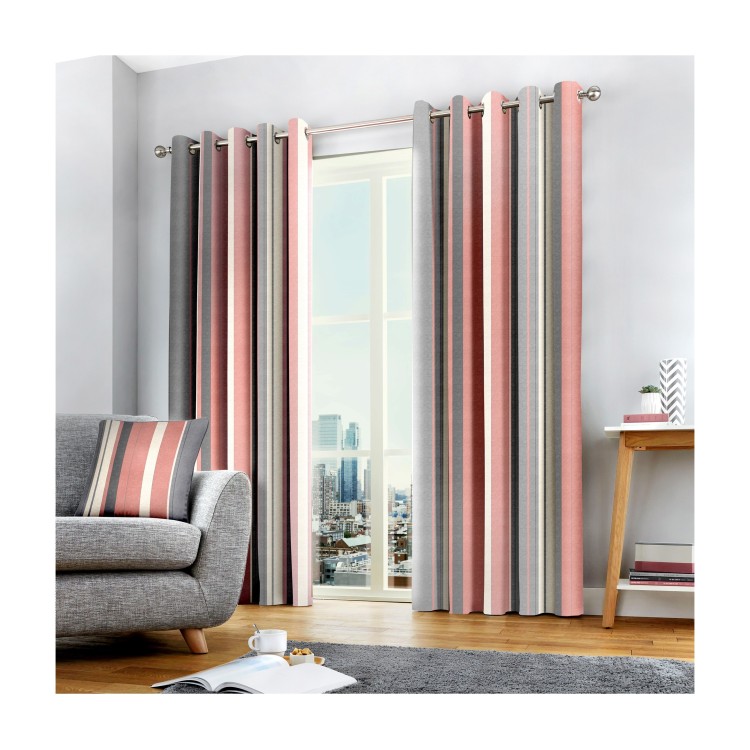 Whitworth Stripe Curtains Pink 66x72"